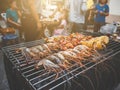 BBQ Party happy summer family dinner at home outdoor vintage sty Royalty Free Stock Photo