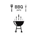 BBQ party icon. Grill sign meat and food sign. Barbeque icon isolated on white background Royalty Free Stock Photo