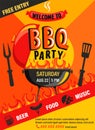 BBQ party invitation flyer. Royalty Free Stock Photo