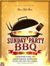 Summer Barbecue weekend flyer. BBQ party invitation template