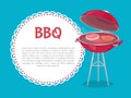 BBQ Party Mockup Oven with Steaks and Text Sample Royalty Free Stock Photo