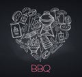 BBQ party template, blackboard style