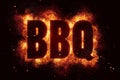 BBQ Party text on fire flames explosion Royalty Free Stock Photo