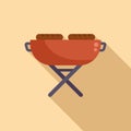 Bbq place icon flat vector. Cook roast