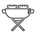 Bbq place icon outline vector. Cook roast