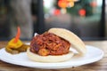 Barbecue pork rib burger Royalty Free Stock Photo