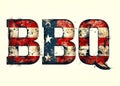 BBQ Poster in the Stars and Stripes Flag Design