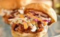 Bbq pulled pork sandwich sliders Royalty Free Stock Photo