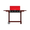 BBQ red vector icon food grill party. Meat cooking beef fire menu. Barbecue summer picnic flat holiday lunch