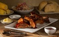 BBQ Rib Dinner with Side Dishes Royalty Free Stock Photo