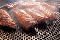 BBQ ribs grilled meat smoke fog barbecue Royalty Free Stock Photo