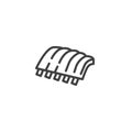 BBQ ribs line icon