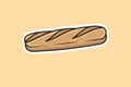 BBQ Sausage Sticker design vector illustration. Food object icon concept. Royalty Free Stock Photo