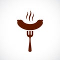 Bbq sausage vector icon Royalty Free Stock Photo