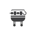 BBQ with Skewer vector icon