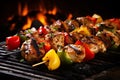 BBQ Skewers with Grilled Vegetables and Tomatoes