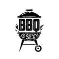 BBQ time. Hand drawn typography poster Royalty Free Stock Photo