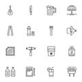 BBQ tool line icons set Royalty Free Stock Photo