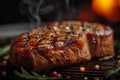 BBQ veal steak, succulent meat, grilled perfection, barbecue delight