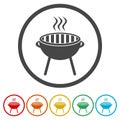 BBQ vector icons set, Grilling Utensils Icon Flat Graphic Design Royalty Free Stock Photo