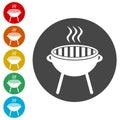 BBQ vector icons set, Grilling Utensils Icon Flat Graphic Design Royalty Free Stock Photo