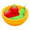 Bbq vegetables icon isometric vector. Fire food