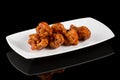 BBQ WINGS  on black background with reflection Royalty Free Stock Photo