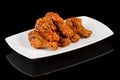 BBQ WINGS  on black background with reflection Royalty Free Stock Photo