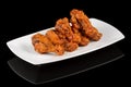 BBQ WINGS  on black background with reflection Royalty Free Stock Photo