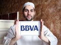 BBVA Spanish banking group logo Royalty Free Stock Photo