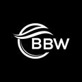 BBW letter logo design on black background. BBW creative circle letter logo concept. BBW letter design Royalty Free Stock Photo