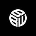 BBW letter logo design on black background. BBW creative initials letter logo concept. BBW letter design