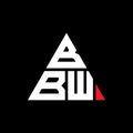 BBW triangle letter logo design with triangle shape. BBW triangle logo design monogram. BBW triangle vector logo template with red Royalty Free Stock Photo