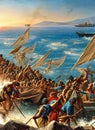 450 BC ca Cyprus . Fictional Battle Depiction. Generative AI.