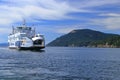 BC Ferries Salish Heron approaching Otter Bay on Pender and Galiano Island, Gulf Islands, British Columbia, Canada