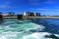 Campbell River Waterfront from Quadra Island Ferry, Northern Vancouver Island, British Columbia, Canada Royalty Free Stock Photo