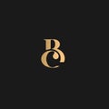 BC logo Golden Yellow on black background