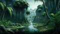 10000 BC tropical forest background