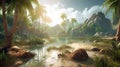 10000 BC tropical forest background