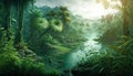 10000 BC tropical forest background