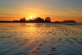 Tofino Sunset at Chesterman Beach, Vancouver Island, British Columbia Royalty Free Stock Photo