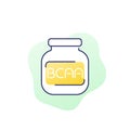 Bcaa, amino acids, gym supplements vector icon