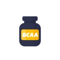 Bcaa, amino vector icon on white Royalty Free Stock Photo