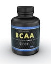 BCAA Container. Branched-Chain Amino Acids set. Sport Nutrition with BCAA