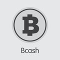 Bcash Cryptocurrency Coin. Vector Pictogram Symbol of BCH. Royalty Free Stock Photo
