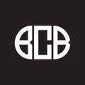 BCB letter logo design on black background. BCB