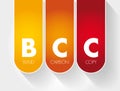 BCC - Blind Carbon Copy acronym, technology concept background