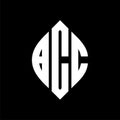 BCC circle letter logo design with circle and ellipse shape. BCC ellipse letters with typographic style. The three initials form a Royalty Free Stock Photo