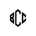 BCC letter logo design with polygon shape. BCC polygon and cube shape logo design. BCC hexagon vector logo template white and Royalty Free Stock Photo