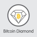 BCD - Bitcoin Diamond. The Icon of Money or Market Emblem. Royalty Free Stock Photo